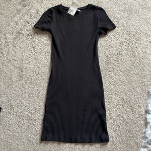 Tags Still On - H&M Black-Ribbed Bodycon Mini-Dress